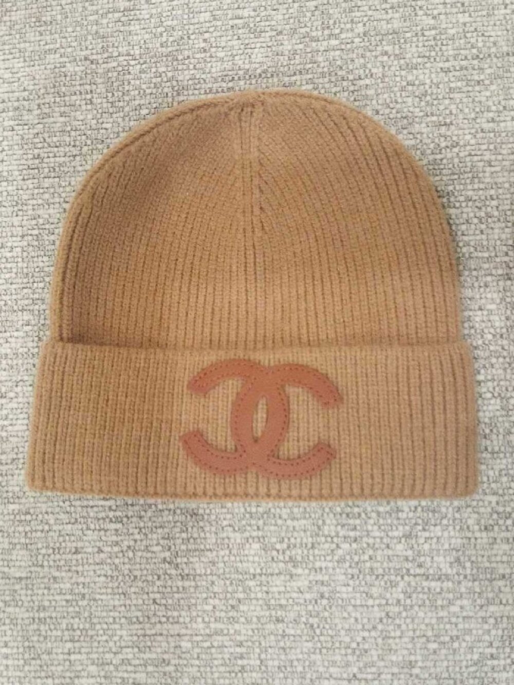 Chanel Knit Beanie NWT - Leather CC Logo